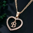 thumbnail image 6 of K-KED A-Z Rose Gold Heart Alphabet Letter Necklace Initial Name Pendant Chain Choker-X, 6 of 9