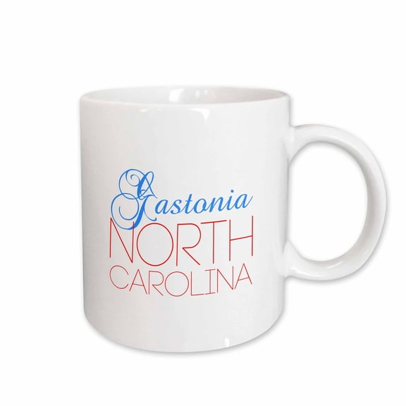 3drose, Gastonia, North Carolina, Red, Blue Text. Patriotic Home Town Gift, 11oz Mug