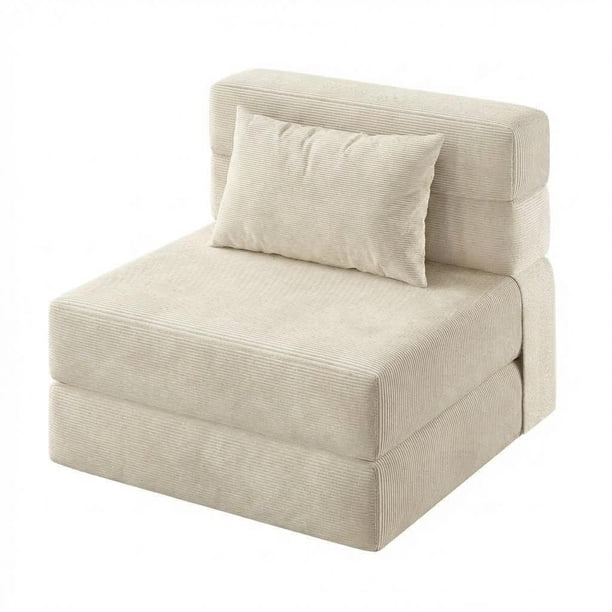 QinaQin Sofá cama plegable 4 en 1 convertible, sillón y loveseat con cojín, diseño ahorrador de espacio para sala, recámara o cuarto de visitas