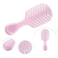 thumbnail image 3 of 1 Pc Women Leaf Style Hollow Comb Hair Brush for Straight Curly Hair Purple PP, 3 of 6