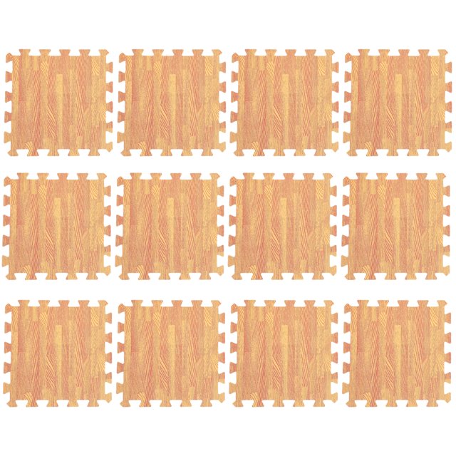 ColoMX 12 Uds. Alfombrillas de madera de grano, baldosas de espuma, alfombrilla para suelo, rompecabezas, alfombrilla para suelo, alfombrilla de espuma