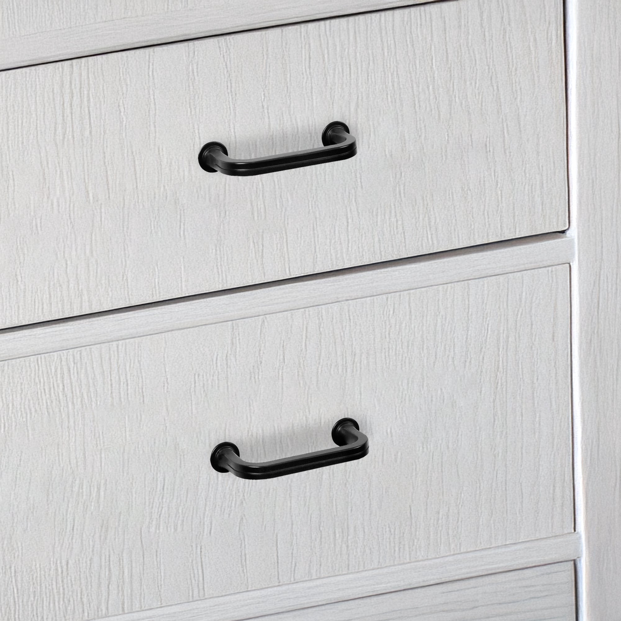 Lumi Home Furnishings Drawer Pull Classic 3" Matte Black 4-Pack