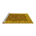 thumbnail image 2 of Ahgly Company Machine Washable Indoor Round Oriental Yellow Industrial Area Rugs, 6' Round, 2 of 4