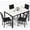 Black 1+White 1, variant on MOOSENG 5-Piece Dining Table Set with Faux Marble Top, Modern Kitchen Table and Set of 4 Grey Velvet Upholstered Chairs, Space-Saving Dinette Set for Small Spaces
