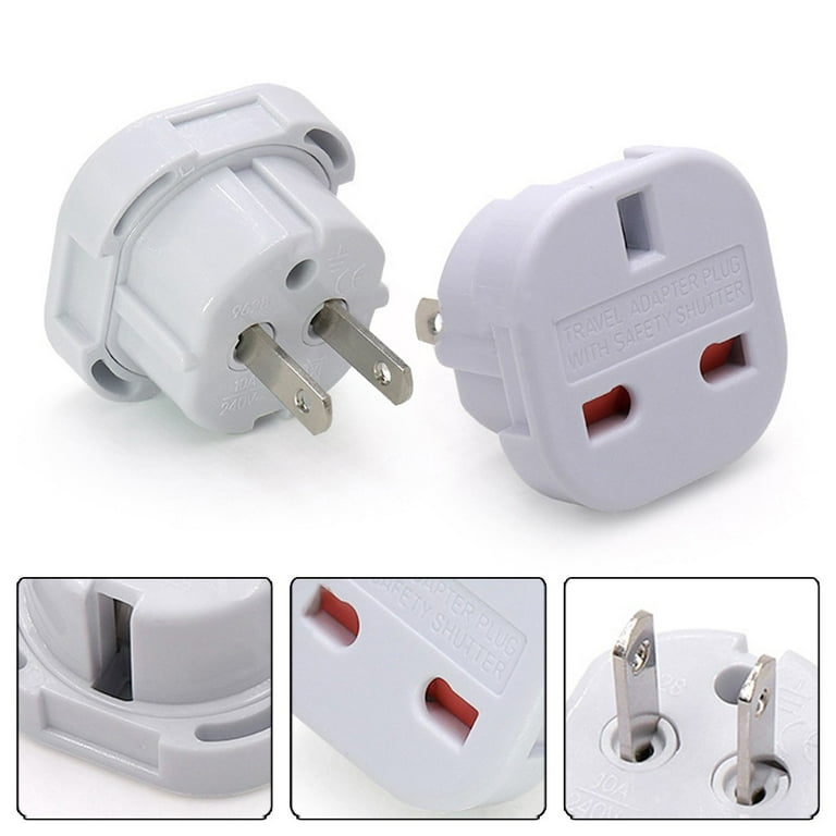 2pc UK to US America Canada Tourist Travel Plug Power Mains