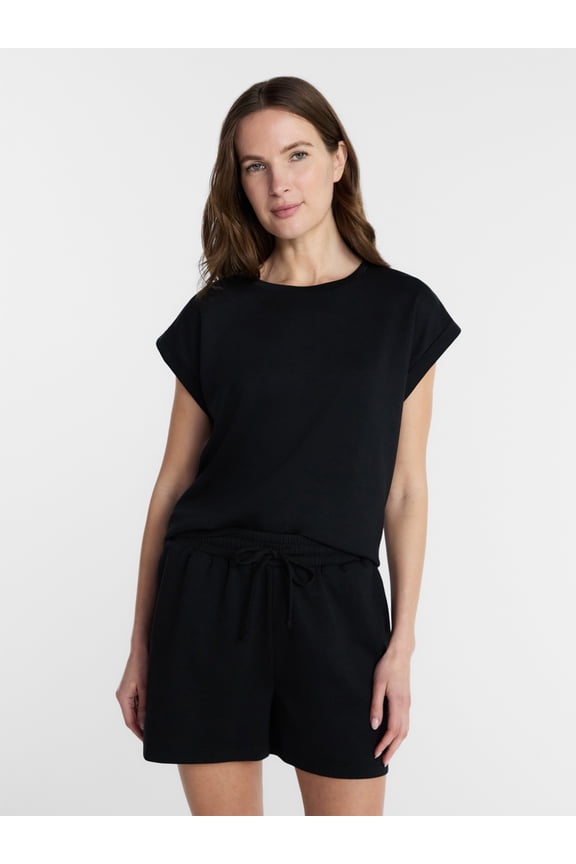Women's Scuba Knit Top and Shorts Sleep Set, 2-Piece, Sizes S-4X
