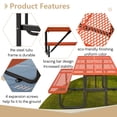 thumbnail image 2 of 72" Heavy-Duty Outdoor Metal Picnic Table with Umbrella Hole and Built-In Benches, Orange (1 Count), 2 of 8