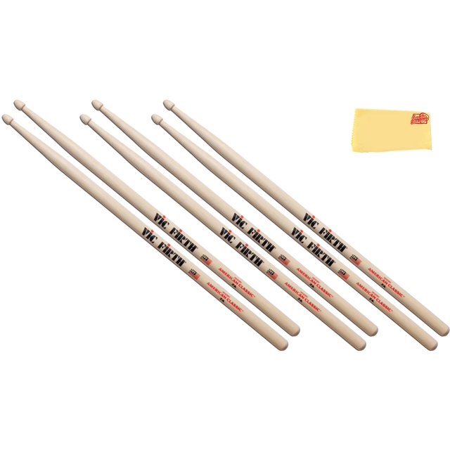 Baquetas Vic Firth 7A American Classic, 3 pares, con tela