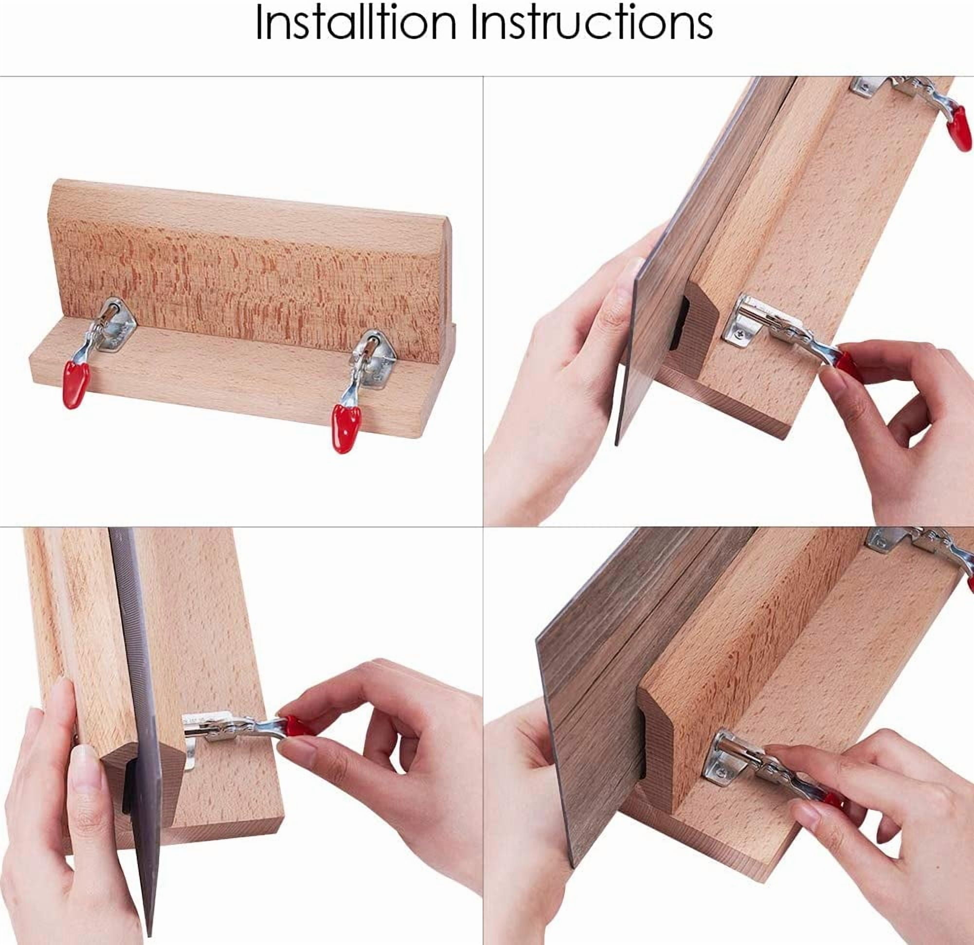 Wooden Leather Craft Retaining Clip Sewing DIY Hand Tool Set Lacing Pony Horse Clamp Table Desktop Tool for DIY Craft Making Brown