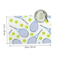thumbnail image 3 of DouZhe Polyester Set de Sets de Table de 4, 3D Rennis Motif Balle Résistant à la Chaleur Place Mats pour Table à Manger, 12 "x 18", 3 of 6