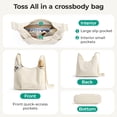 thumbnail image 3 of BAGSMART Shoulder Bag for Women with Adjustable Strap, Crossbody Hobo Bag for Women Compact Shoulder Handbag, Cream, 3 of 8