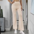 thumbnail image 2 of Dealovy Flare Leggings for Women Ribbed Knit High Waisted Fitness Casual Workout Yoga Bell Bottoms Pants, 2 of 6