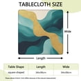 thumbnail image 2 of Teal Gold Marble Pattern Square Fitted Tablecloth with Elastic Edge,Square Table Cover,Washable Elastic Table Cover for Home Kitchen Party Decor 34"x34", 2 of 6