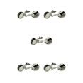 thumbnail image 1 of Transemion Round Men Cufflinks Cuff Button Covers 2 Suit Gift Business Pieces Men Silver 15mm Diameter 5Set, 1 of 6