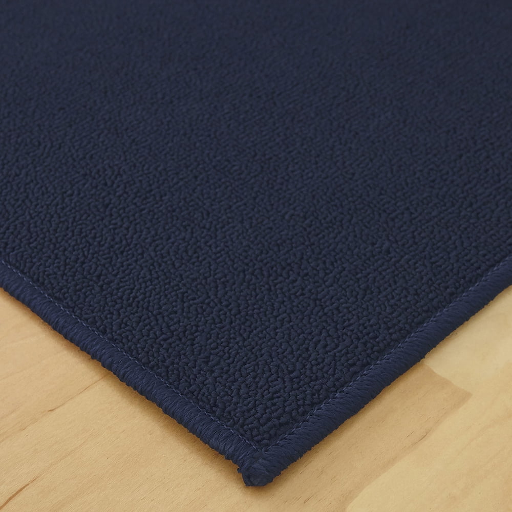 Mainstays Titan Solid Indoor Accent Rug, Navy, 17" x 30"