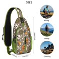 thumbnail image 5 of Sling Backpack,Halloween Skulls Pumpkins and Cauldrons Crossbody Bag with Water Bottle Holder,Waterproof Sling Bag for Men/Women with Chest Phone Holder for Hiking,Travel, 5 of 6