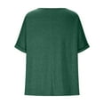 thumbnail image 6 of JGGSPWM Women's Square Neck Casual Loose Fit Dressy Half Sleeve Tshirts Tunic Workout Trendy Top Shirt Green L, 6 of 7