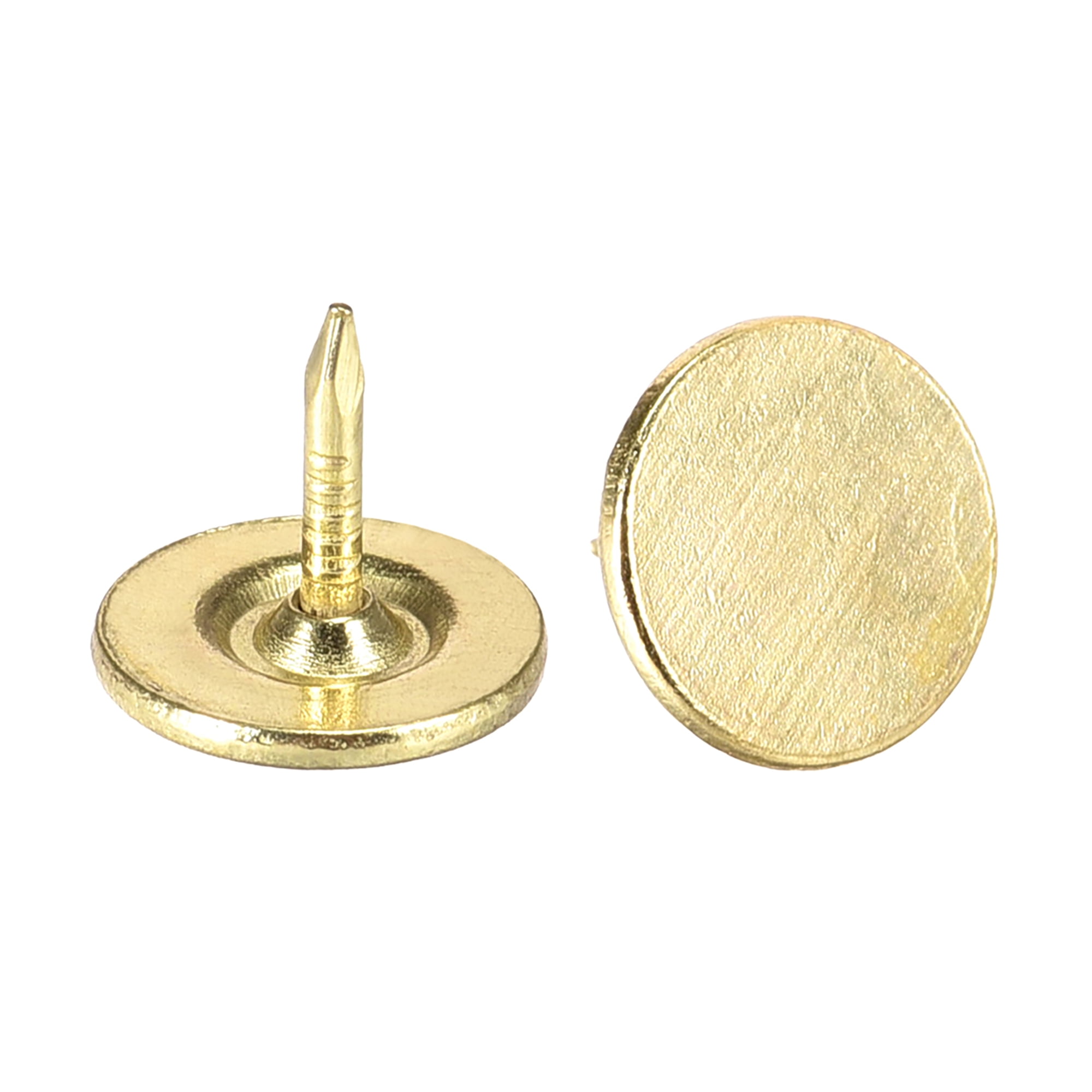 Uxcell 11mmx10mm Flat Head Gold Tone Furniture Nails Tacks 150 Pack