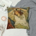 thumbnail image 2 of JEUXUS  Alphonse Mucha Princess Throw Pillow Cover Case Funny Hyacinth Decorative Pillowcase Cushion for Couch Sofa Bedroom Livingroom Kitchen and Car, 2 of 5