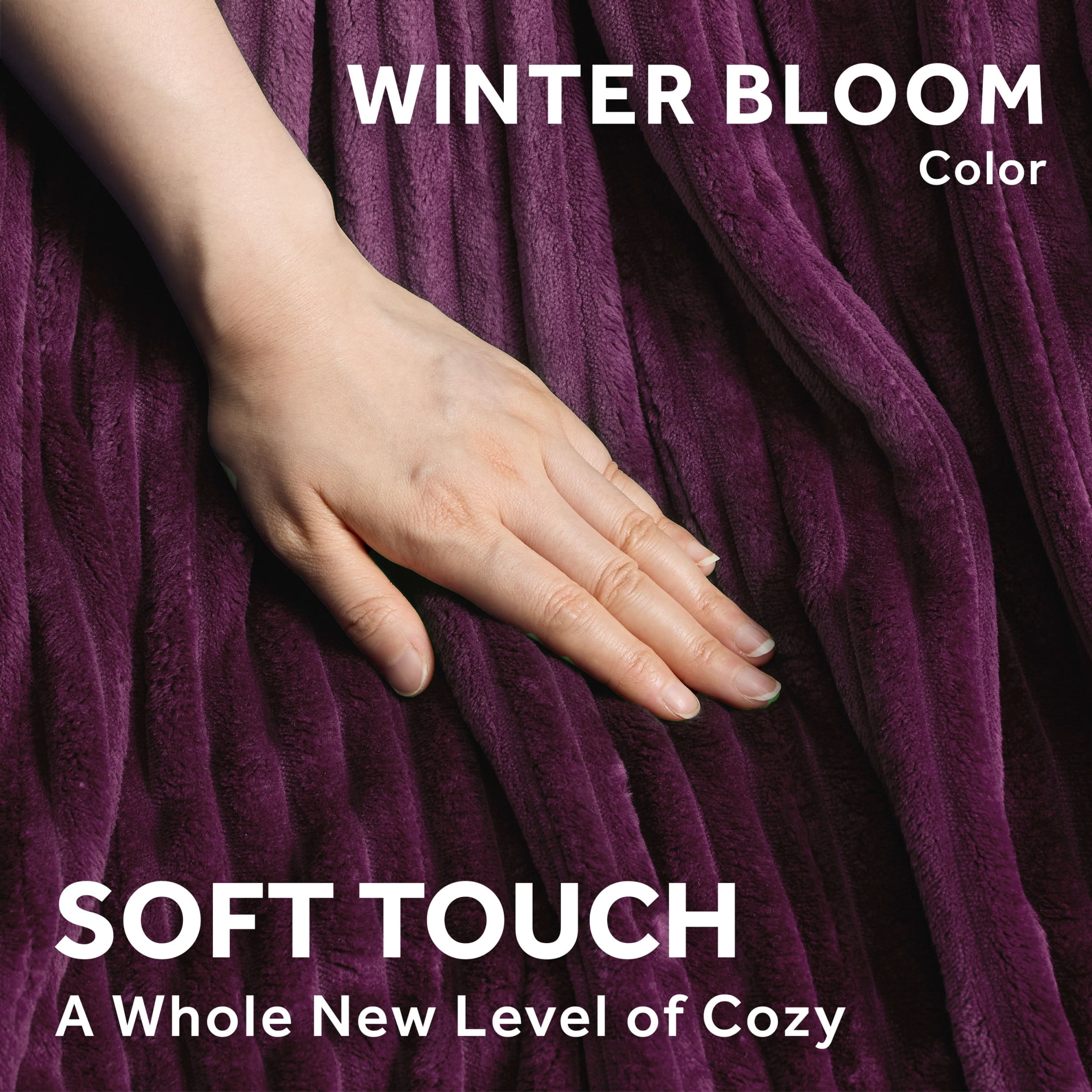 Sunbeam Heated Throw Blanket Textured Velvet Winter Bloom 3 Heat Settings 50"x60"