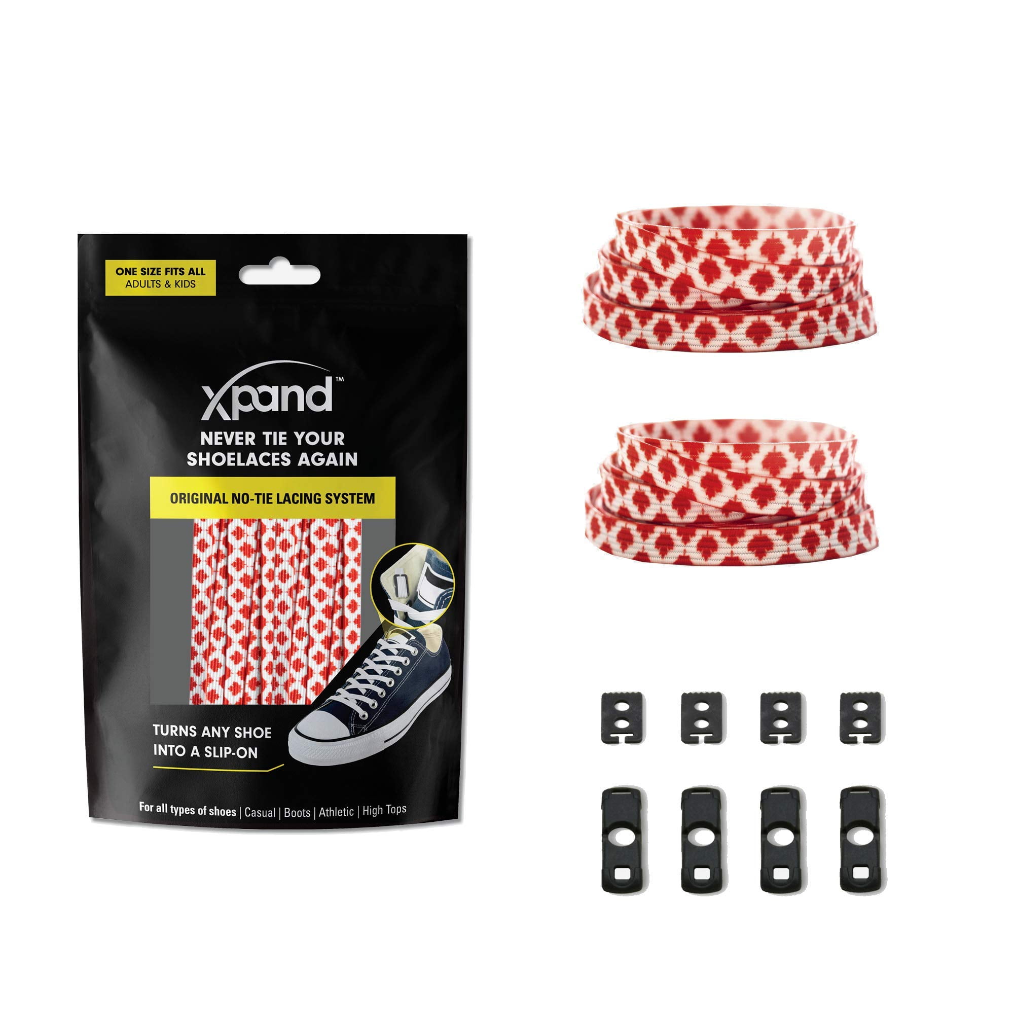 Xpand No Tie Shoelaces System with Elastic Laces One Size Fits