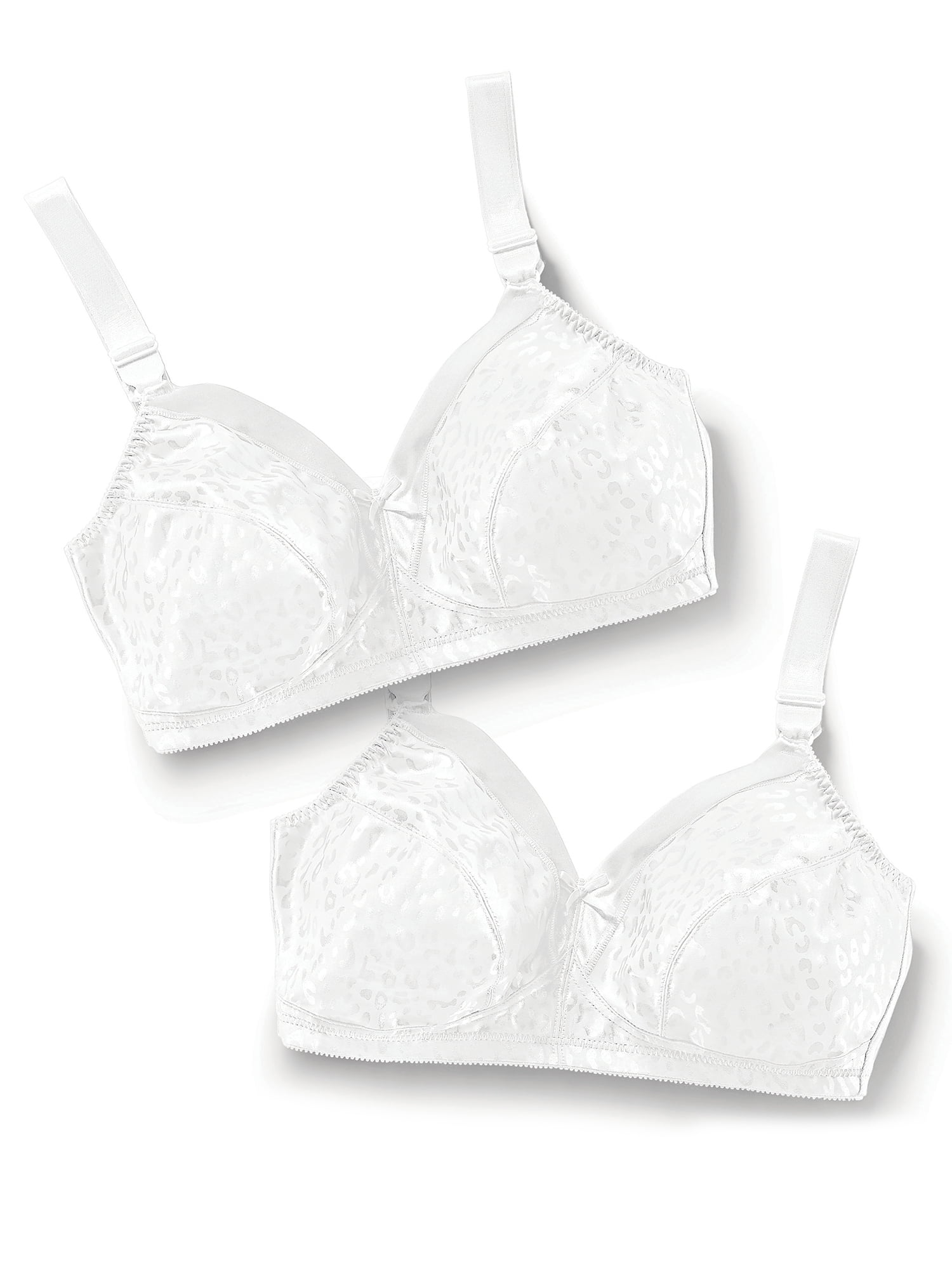 Women's Satin Comfort Wireless Bra 2 Pack, Style MJP196
