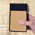 thumbnail image 3 of Jotter Note Pad with Card Pocket - Mini Business Memo Pad Holder - Pocket Memo Pads Book Cover for Business Professionals - Pocket Jotter Notebook, 30 Page Lined Notepad - Brown., 3 of 7