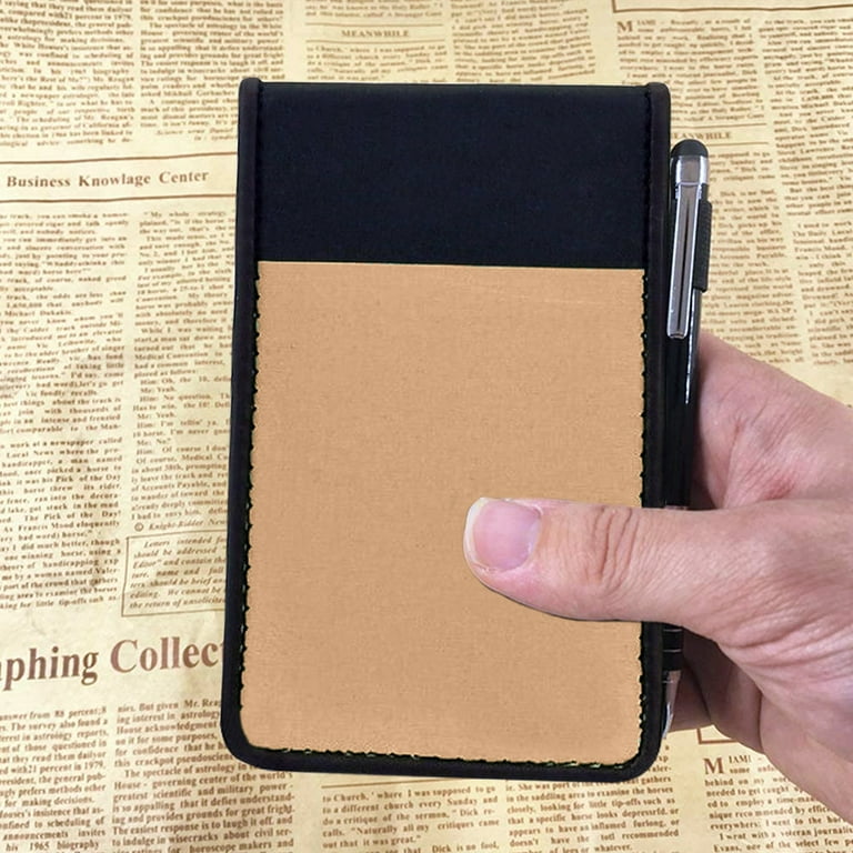 Leather Notepad Jotter & Credit Card Holder + Pen