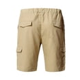 thumbnail image 2 of Abcnature Men's Athletic Shorts, Sports Gym Running Short Pants, Fashion Mens Casual Solid Pocket High Waist Loose Bandage Knee Lenght, Cargo Casual Hiking Shorts Khaki XL, 2 of 4