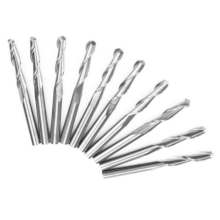

Silver 3.175 X17mm Flutes Double Flutes Spiral Mill Wear-resistant Ball Nose End Mill For Nylon Copper