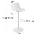 thumbnail image 4 of Kidol & Shellder Bar stools Counter Height Barstools Set of 2 with Chair Cushions Kitchen Swivel Adjustable with Back Modern Ergonomic Plastic Chairs- White, 4 of 6