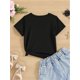 thumbnail image 2 of Adorable "Chamomile Kitty" Graphic Tee for Girls - Comfy Polyester Round Neck T-Shirt with Cute Cat & Strawberry Design, Perfect for Spring/Summer Casual Wear - Charming Gift for Young Style Enthusia, 2 of 5