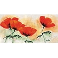 thumbnail image 2 of Florenti, Isa 14x9 Gold Ornate Wood Framed with Double Matting Museum Art Print Titled - Poppies on ricepaper I, 2 of 4