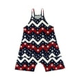 thumbnail image 2 of FAHXNVB Girls Summer Romper Sleeveless V Neck Graphic Print Jumpsuit Short Outfits with Pocket One Piece Casual Clothes 5-14 Years, 2 of 4