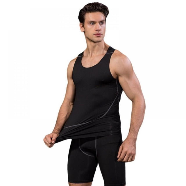 POINTERTECK Gilet d'Entraînement Serré Pro Hommes Sports Entraînement Physique Basketball Course Gilet Extensible Persévérance Rapide T-shirt Homme