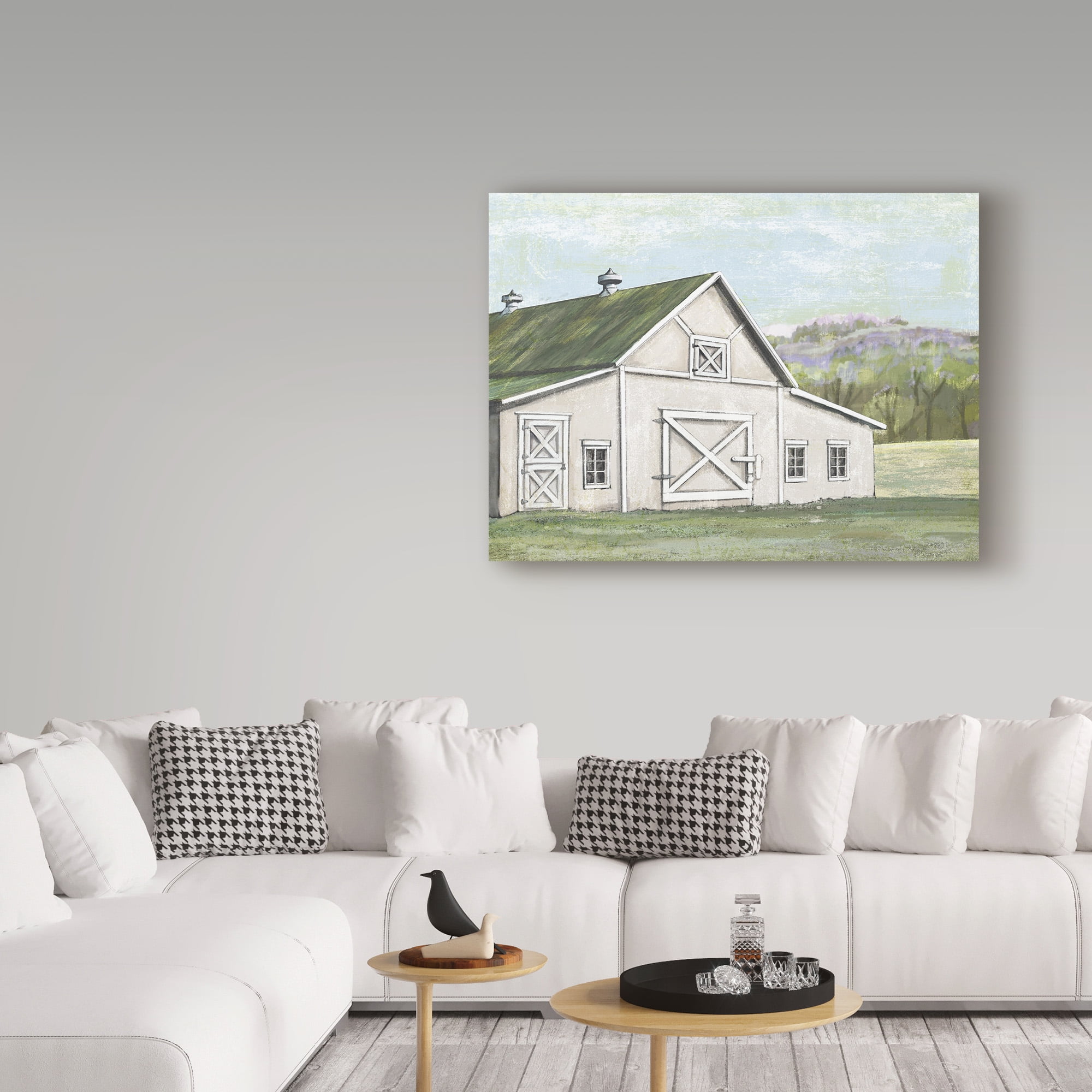 Trademark Fine Art 'Field Barn in Spring' Canvas Art by Art Licensing Studio