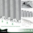 thumbnail image 4 of Dynamene Cortina De Ducha De 78 Pulgadas De Largo Cortinas De Ducha De Tela Altas A Rayas Geométricas Con Mechones Boho Para Decoración De Baño Juego De Cortinas De Ducha De Lujo Con Gancho Sin Arruga, 4 of 5