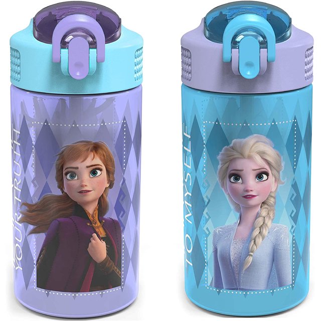 Juego de botellas de agua para niños Zak Designs Disney Frozen 2 Elsa & Anna 16 onzas