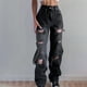 thumbnail image 4 of Pantalones vaqueros de pierna ancha y recta sueltos informales sólidos con bolsillo de cintura alta para mujer Fridja hfkajh103406, 4 of 9