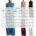 thumbnail image 3 of Sets Summer Outfits Sleeveless Crop Tops Women Solid Color Stand Collar Sleeveless Shirt Tops Wide-Leg Pants Suit Wine S, 3 of 6