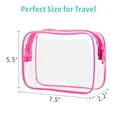 thumbnail image 5 of TSA Approved Toiletry Bag 2 Pack Clear Travel Bags for Toiletries 2 Size Clear Makeup Bags Clear Toiletry bags Quart Size Travel Bag, 1 Large 1 Medium, Rose Red, 5 of 15