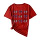 thumbnail image 1 of Camisas de Manga Corta para las Mujeres Moda Casual Impresión Cuello Redondo Suéter Tee Blusas, 1 of 6