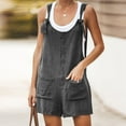 thumbnail image 2 of gakvbuo Jumpsuits For Women Summmer Dressy Wedding Women's Summer Button Cotton And Pocket Suspender Shorts Jumpsuit Strap Pants, 2 of 7