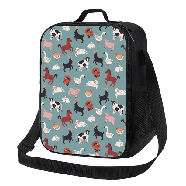 Fotbe Farm Animals 1 Lonchera Bolsa de Almuerzo para Hombres y Mujeres, Lonchera de Gran Capacidad, Bolsa de Almuerzo Reutilizable, Bolsa Térmica Aislante