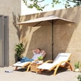 thumbnail image 2 of Outsunny Parasol Demi-Ombrelle 8 Pieds pour Balcon Extérieur Café, 2 of 10
