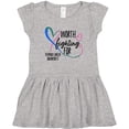 thumbnail image 3 of Inktastic Thyroid Cancer Awareness Pink, Blue, Teal Heart Ribbon Girls Toddler Dress, 3 of 5