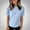 Blue, variant on QUNYINEY Casual Women's T-Shirts Short Sleeve Solid Crew Neck Tops Loose Pullover Shirts