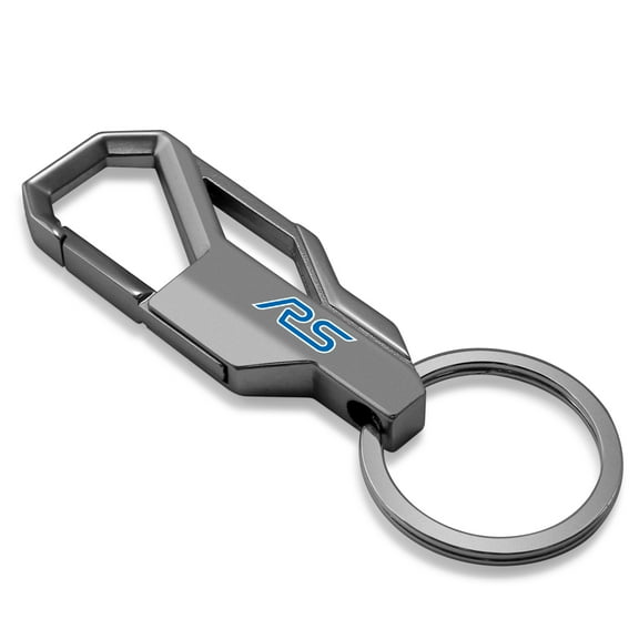 iPick Image for Ford Focus RS Gunmetal Black Carabiner-style Snap Hook Metal Key Chain, Official Licensed