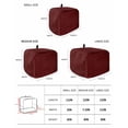thumbnail image 3 of Vintage Dark Red Toaster Cover 4 Slice, Farmhouse Retro Solid Color Linen Texture Dustproof Bread Machine Oven Cover with Storage Pockets, Fits Most Kitchen Toasters Protector, 3 of 5