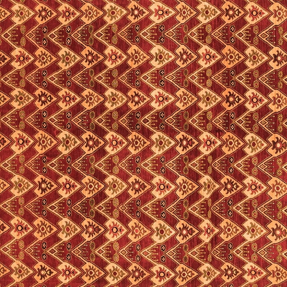 Ahgly Company Indoor Square Abstract Orange Modern Area Rugs, 5' Square